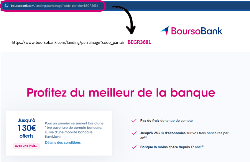 Analyse de l'URL de parrainage BoursoBank