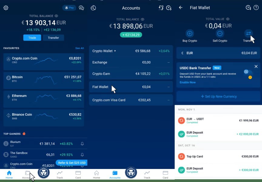 Comment déposer des euros sur compte crypto.com