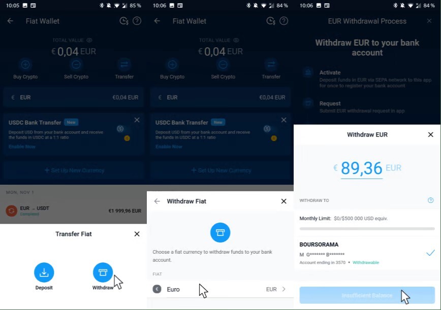 Comment retirer des euros de son compte crypto.com