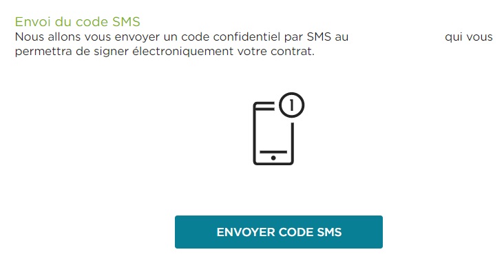 Capture d'écran de la signature électronique du formulaire Fortuneo